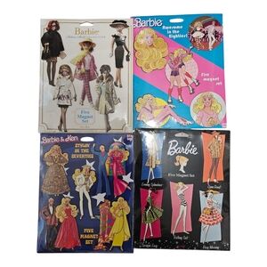 Barbie Fashion Magnet Set - Pink, Blue, Black Set Of 4 .